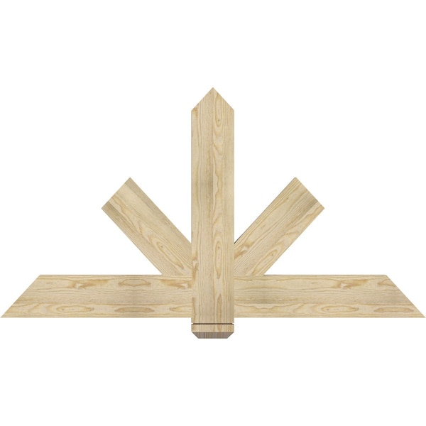 Ekena Millwork Kennewick Rough Sawn Timber Gable Bracket, Douglas Fir, 60"W x 32"H x 2"D x 6"F, 13/12 Pitch GBW060X32X0206KEN00RDF - main
